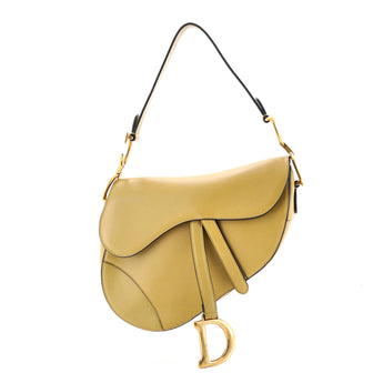 Christian Dior Saddle Handbag Leather Medium