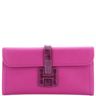 Hermes Jige Elan Touch Clutch Swift with Alligator 29