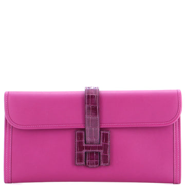 Hermes Jige Elan Touch Clutch Swift with Alligator 29