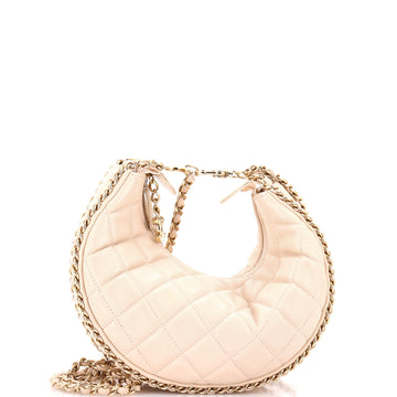 Chanel Chain Around Hook Hobo Quilted Lambskin Small