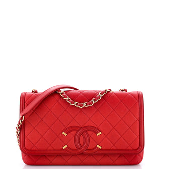 Chanel Filigree Flap Bag Quilted Caviar Medium