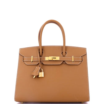Hermes Birkin Sellier Bag Brown Epsom with Gold Hardware 30
