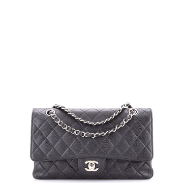Chanel Vintage Classic Double Flap Bag Quilted Caviar Medium
