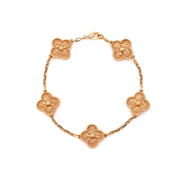 Van Cleef & Arpels Vintage Alhambra 5 Motifs Bracelet 18K Rose Gold