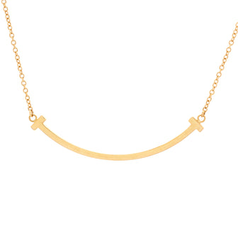 Tiffany & Co. T Smile Pendant Necklace 18K Rose Gold Small