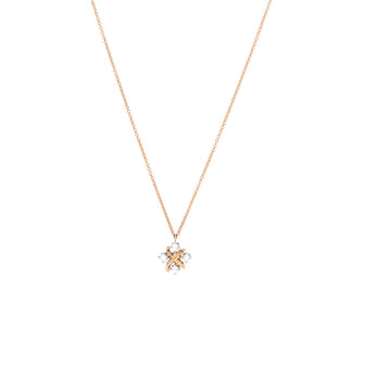 Tiffany & Co. Schlumberger Lynn Pendant Necklace 18K Rose Gold and Platinum with Diamonds