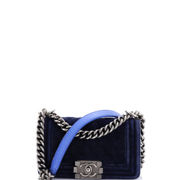 Chanel Boy Flap Bag Quilted Velvet Small