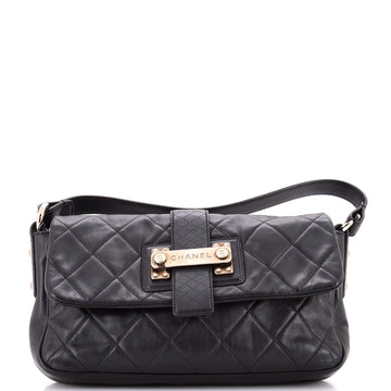 Chanel Door Latch Flap Shoulder Bag Quilted Leather Medium
