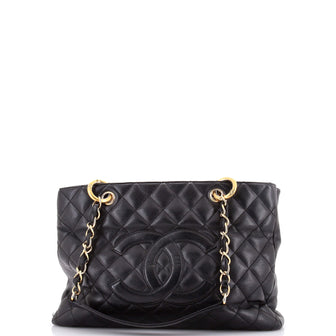 Chanel Timeless CC Shopping Tote Quilted Caviar Medium
