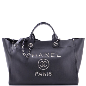 Chanel Deauville Tote Studded Caviar Medium
