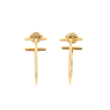 Tiffany & Co. T Wire Hoop Earrings 18K Yellow Gold Medium