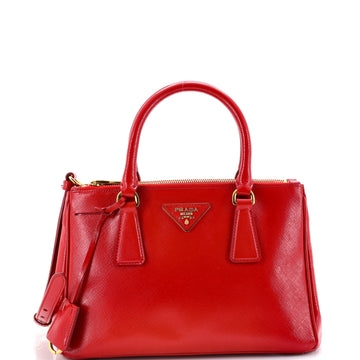 Prada Double Zip Lux Tote Vernice Saffiano Leather Mini