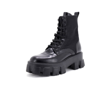 Prada Monolith Combat Boots Leather and Nylon