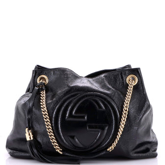 Gucci Soho Chain Strap Shoulder Bag Patent Medium