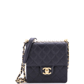 Chanel Chic Pearls Flap Bag Quilted Goatskin Mini