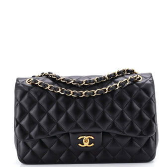 Chanel Classic Double Flap Bag Quilted Lambskin Jumbo
