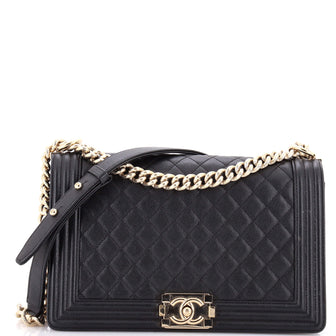 Chanel Boy Flap Bag Quilted Caviar New Medium