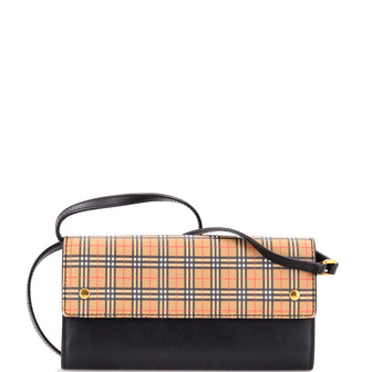 Burberry Henley Wallet on Chain Vintage Check Canvas and Leather