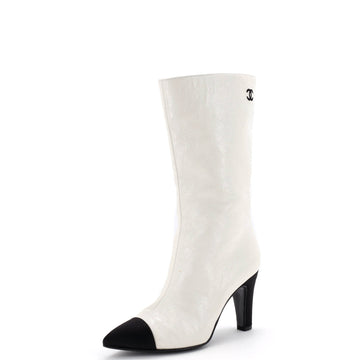 Chanel Women's Coco Gabrielle Signature Cap Toe Boots Leather