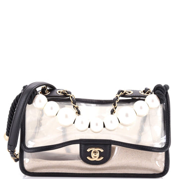 Chanel Sand By The Sea Pearl Flap Bag PVC with Lambskin Medium