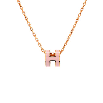 Hermes Pop H Pendant Chain Necklace Metal and Enamel Mini