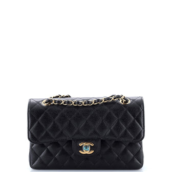 Chanel Classic Double Flap Bag Quilted Caviar Small