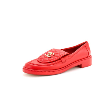 Chanel Women's CC Loafers Quilted Leather