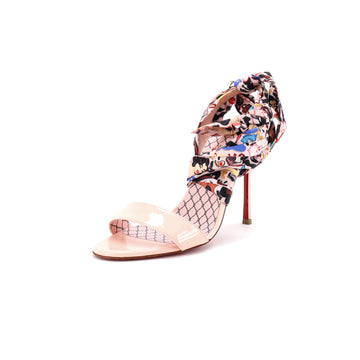 Christian Louboutin Women's Fetish du Desert Heeled Sandals Patent and Printed Fabric 100