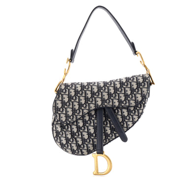 Christian Dior Saddle Handbag Oblique Canvas Medium