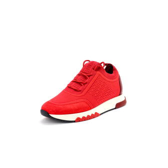 Hermes Women's Addict Sneakers Knit Fabric with Leather