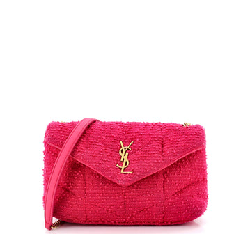 Saint Laurent Loulou Puffer Shoulder Bag Quilted Tweed Mini