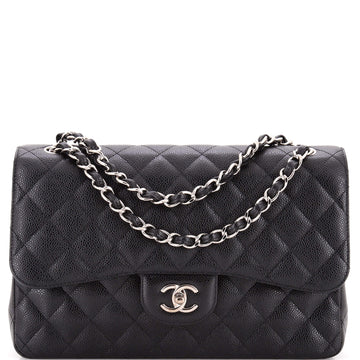 Chanel Classic Double Flap Bag Quilted Caviar Jumbo