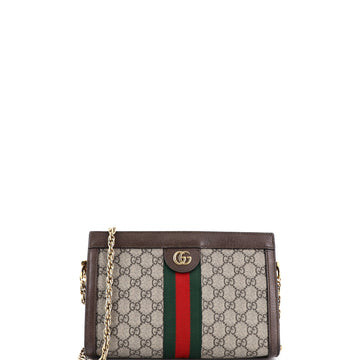 Gucci Ophidia Chain Shoulder Bag GG Coated Canvas Small