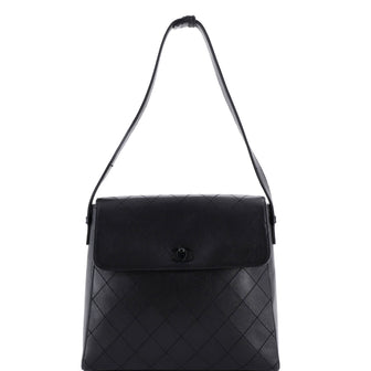 Chanel Vintage CC Lock Flap Shoulder Bag Quilted Leather Medium