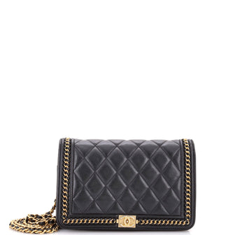 Chanel Chain Around Boy Wallet on Chain Quilted Lambskin