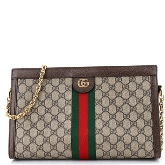 Gucci Ophidia Chain Shoulder Bag GG Coated Canvas Medium