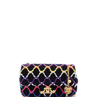 Chanel Pearl Crush Flap Bag Quilted Tweed Mini