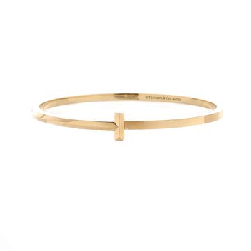 Tiffany & Co. T1 Hinged Bangle Bracelet 18K Yellow Gold Narrow