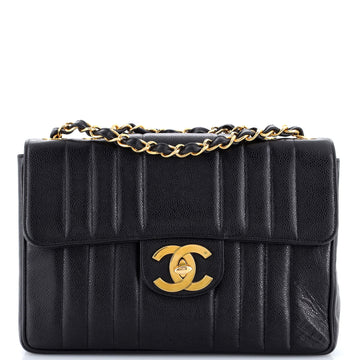 Chanel Vintage CC Chain Flap Bag Vertical Quilt Caviar Maxi