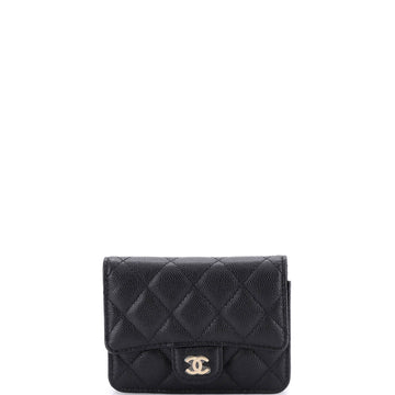 Chanel Classic Flap Clutch with Chain Quilted Caviar Small