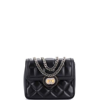 Gucci Deco Chain Flap Bag Mixed Matelasse Leather Mini