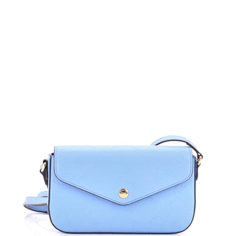 Gucci Envelope Flap Crossbody Bag Jumbo GG Embossed Leather Super Mini