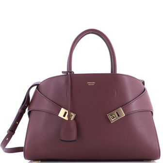 Salvatore Ferragamo Hug Top Handle Bag Leather Large
