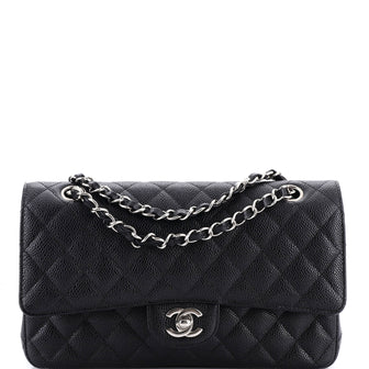 Chanel Classic Double Flap Bag Quilted Caviar Medium