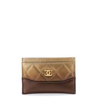 Chanel Gabrielle Card Holder Quilted Ombre Goatskin