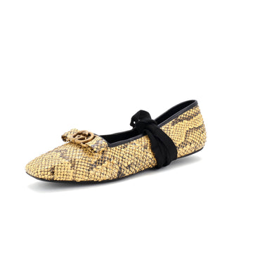 Gucci Women's Evi Interlocking G Ballet Flats Snakeskin