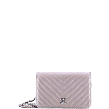 Chanel Wallet on Chain Chevron Lambskin with Studded Detail