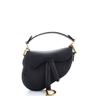 Christian Dior Saddle Handbag Leather Mini