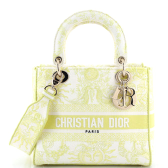 Christian Dior Lady D-Lite Bag Embroidered Canvas Medium