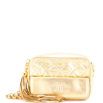 Chanel Vintage Front Pocket Camera Bag Quilted Leather Small
